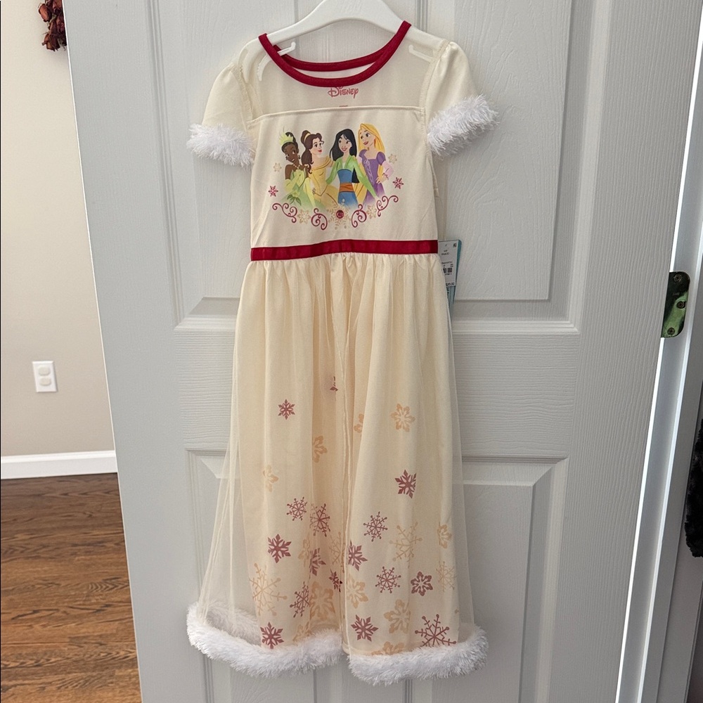 NWT Disney Princess Girls Holiday Christmas Costume Dress Nightgown 6/6x